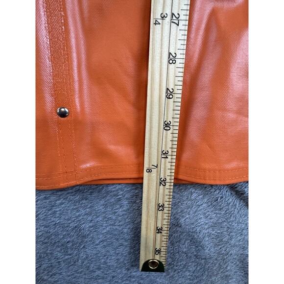 Carhartt Hooded Rain Jacket Mens XL Orange Waterproof PVC Windbreaker Workwear - Picture 7 of 12